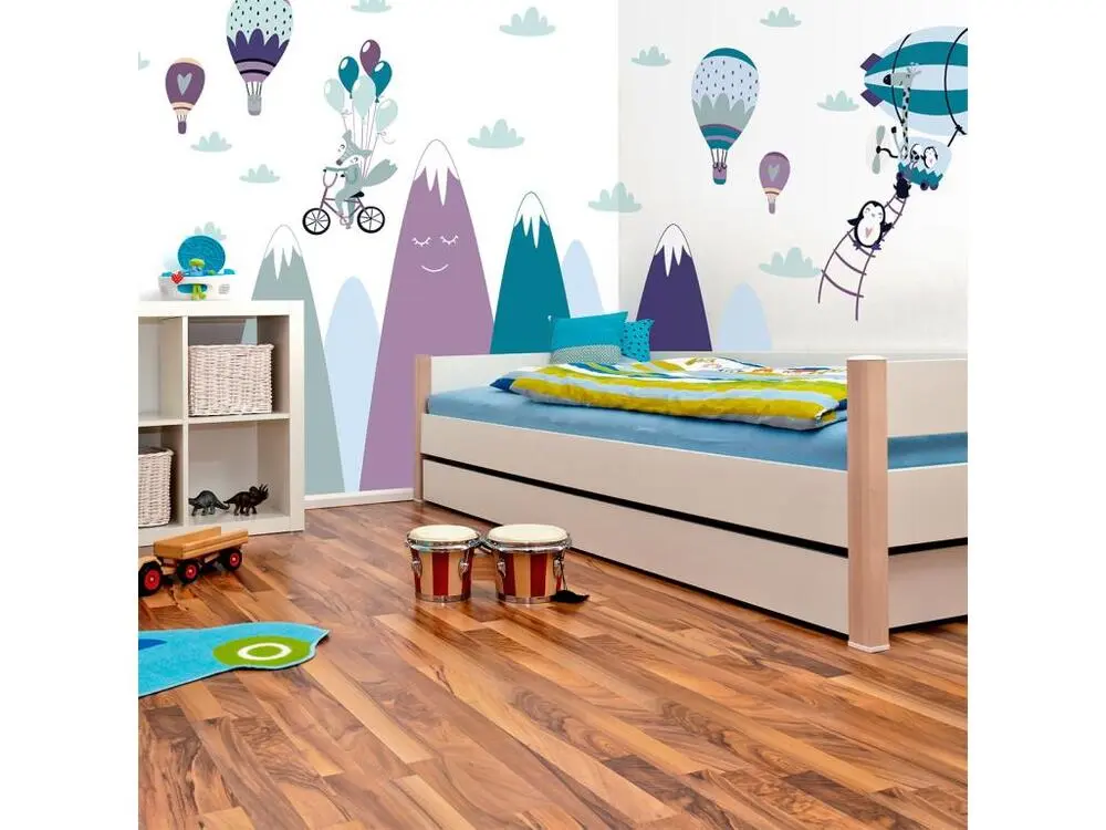 Stickers montagnes scandinaves animaux amusants 110 x 165 cm
