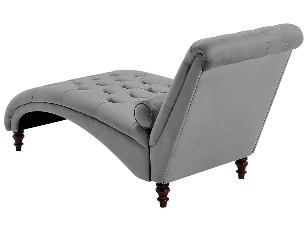 Velours Chaise Lounge Light Grey MURET