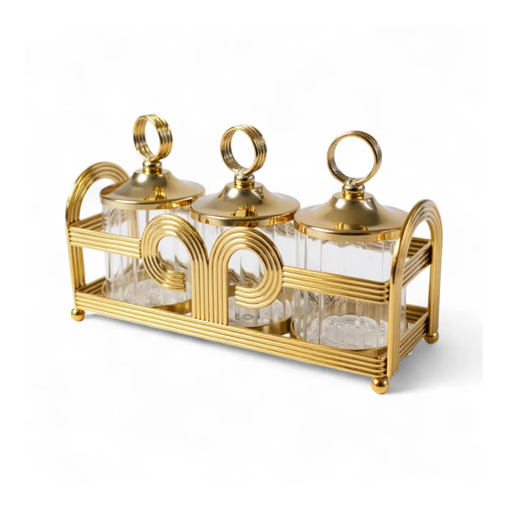 Venice 4 Piece Snack Tray Set Doré
