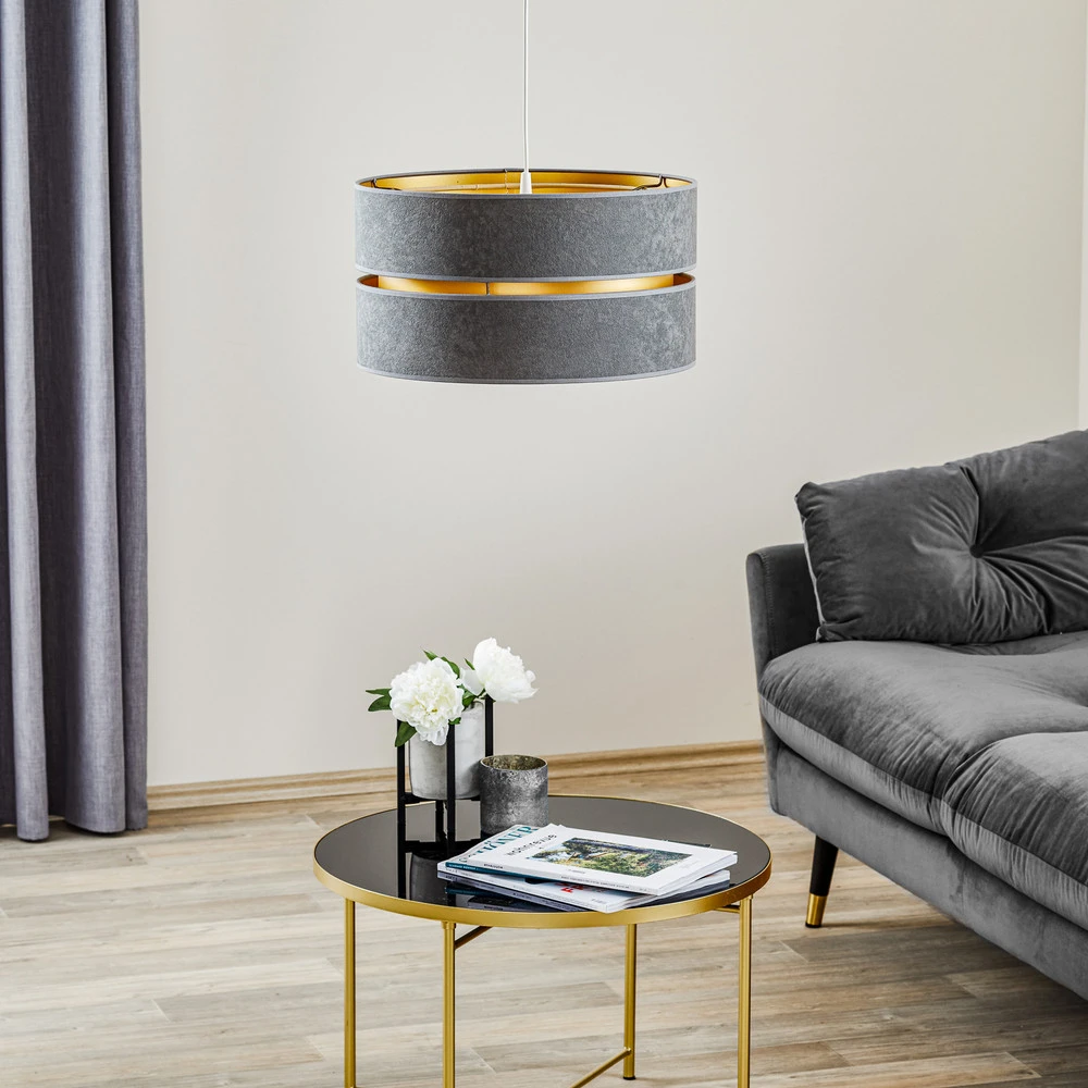 Amortisseur arrière Suspension Duo, grise/dorée, Ø40 cm à 1 lampe