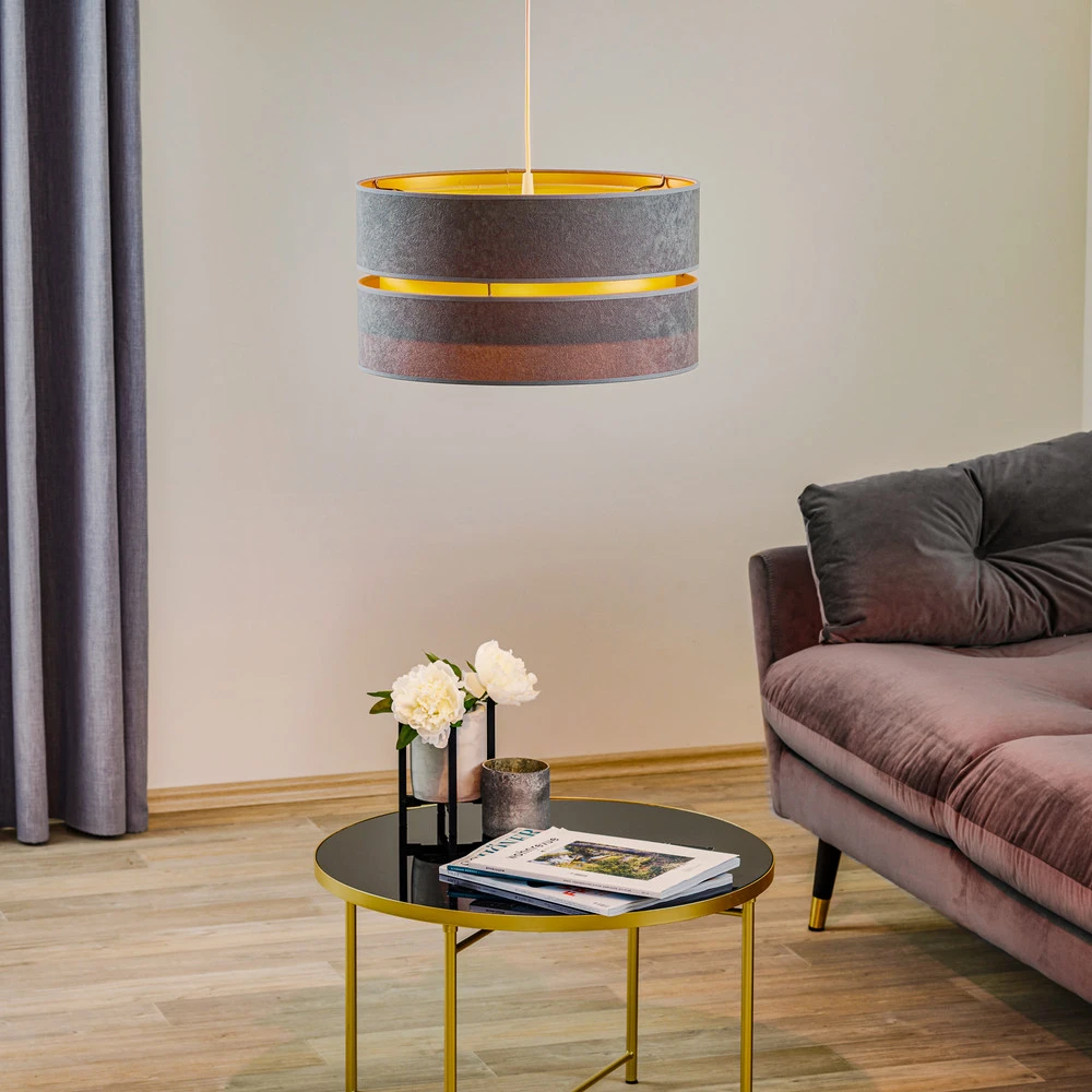 Amortisseur arrière Suspension Duo, grise/dorée, Ø40 cm à 1 lampe