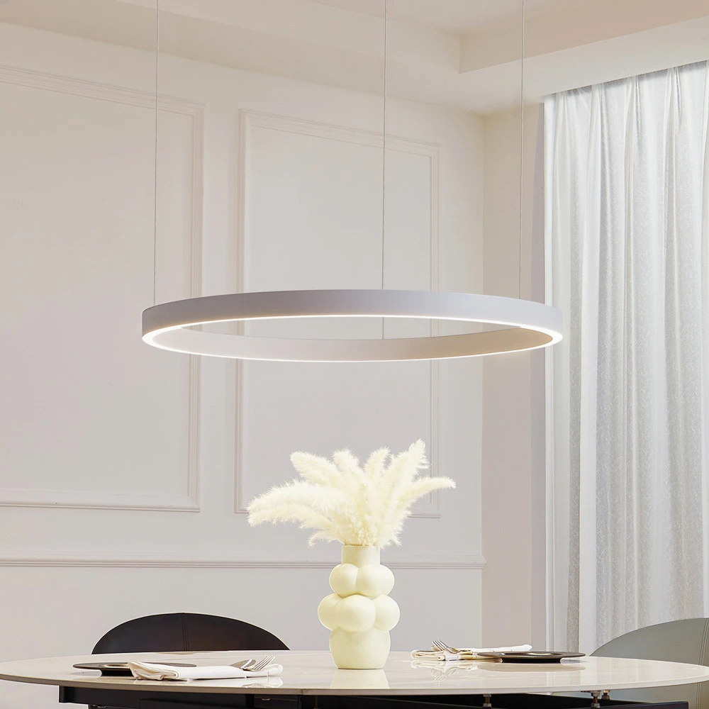 Arcchio Answin suspension LED 49 W blanche en acier inoxydable