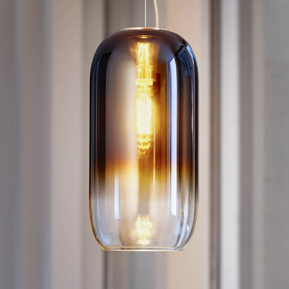 Artemide Gople Compact suspension bleue/noire par Akrapovič