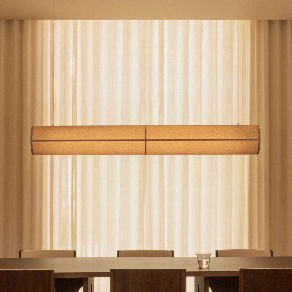 Audo suspension Hashira Linear, naturel, longueur 140 cm - Montage Direct
