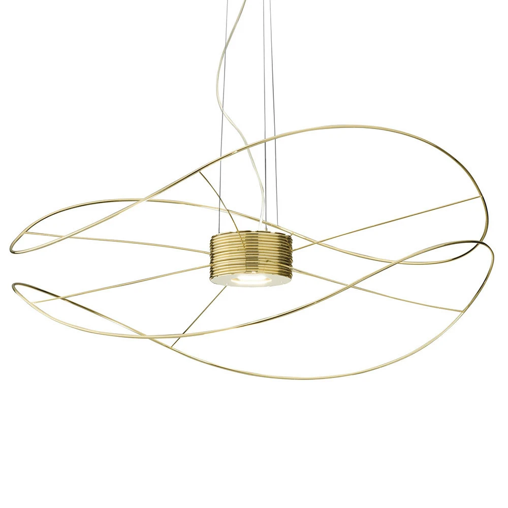 Axolight Hoops 2 suspension LED, dorée pour amélioration performances
