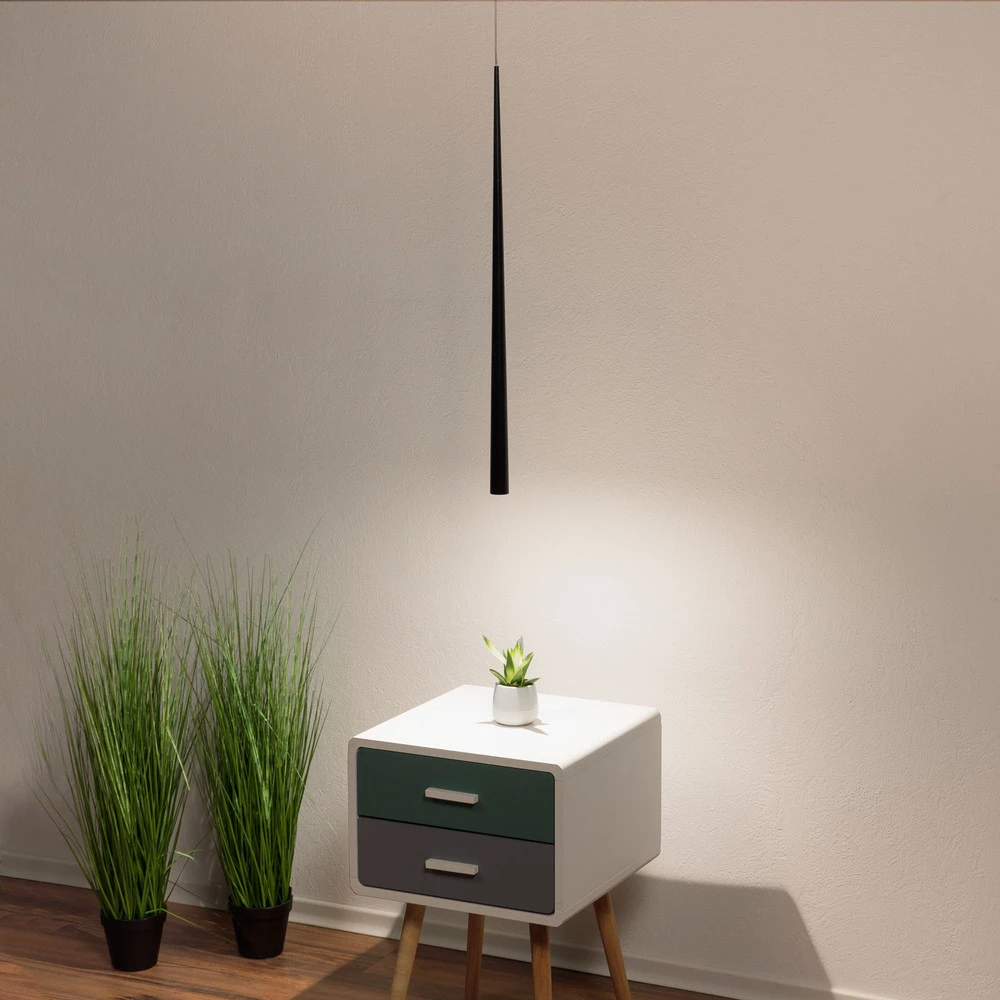 Bendis - suspension LED élancée en noir avec meilleure adhérence