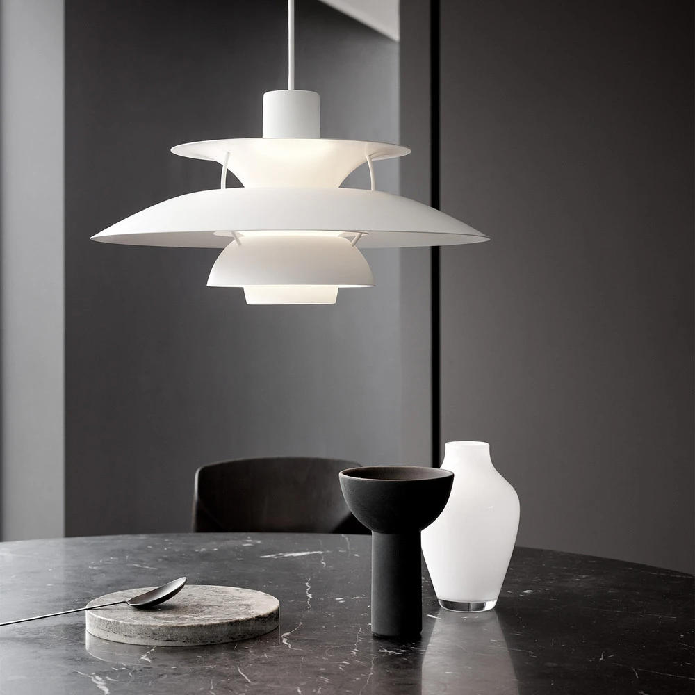 Certifié OEM Louis Poulsen PH 5 suspension monochrome blanche