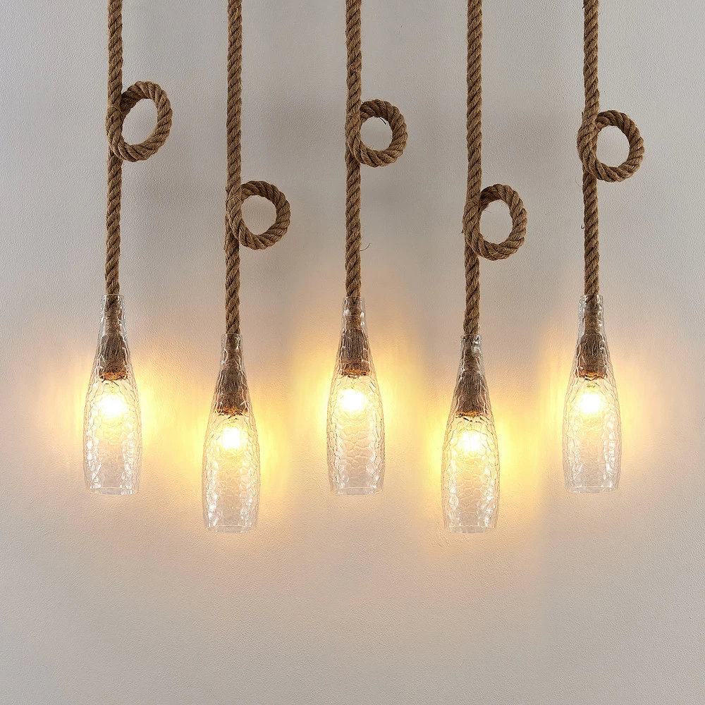 Chaîne de transmission Lindby Relia suspension, avec abat-jour en verre