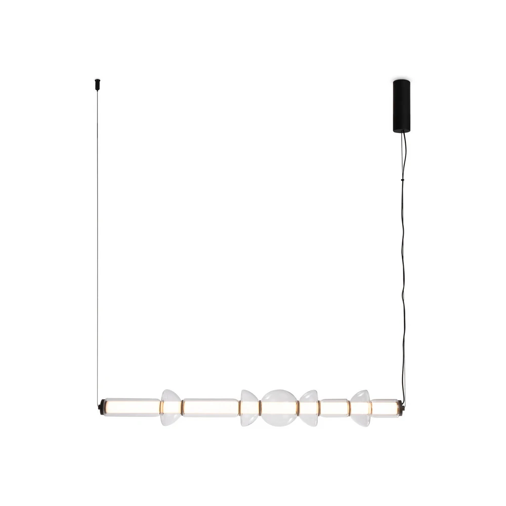Chaîne de transmission Maytoni suspension LED Cosmo, noir, longueur 98 cm, verre