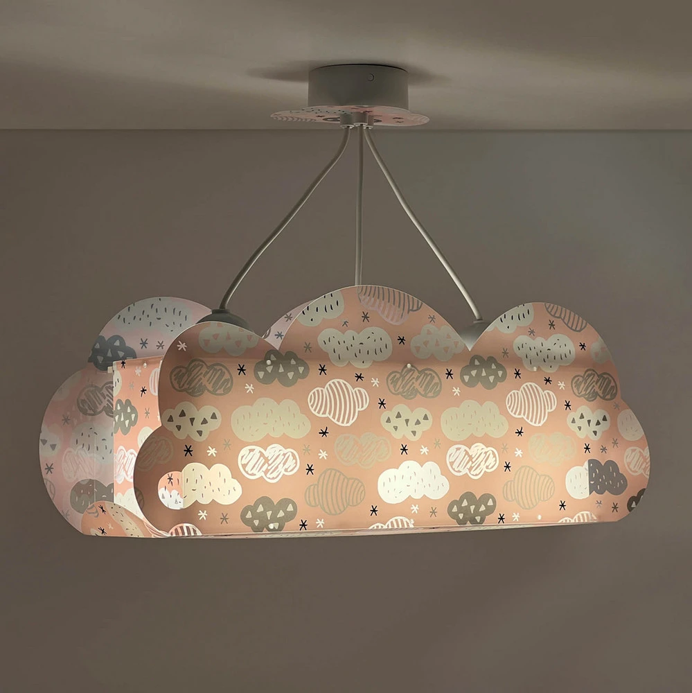Dalber Cloud Pink suspension, motif nuages, rose avec meilleure adhérence