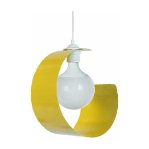 Disque de frein perforé Suspension demi lune métal blanc,jaune 85 cm.