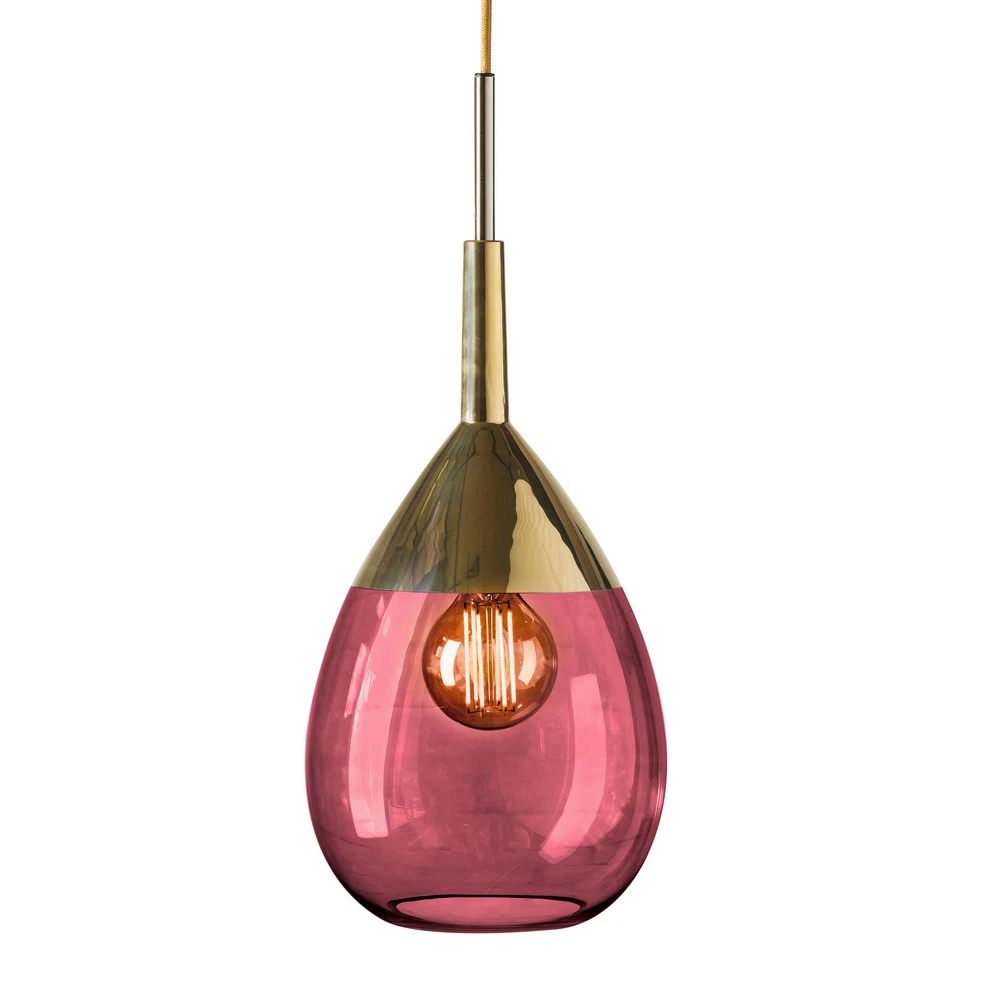 EBB & FLOW Lute M suspension dorée, rouge rubis - 520