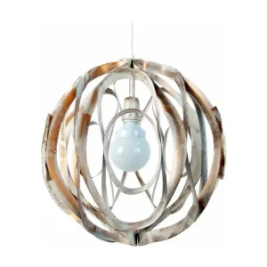 GLOBALIA - Suspension globe métal blanc et or - 520