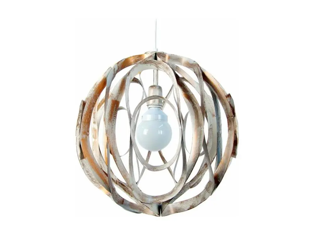 GLOBALIA - Suspension globe métal blanc et or - 520