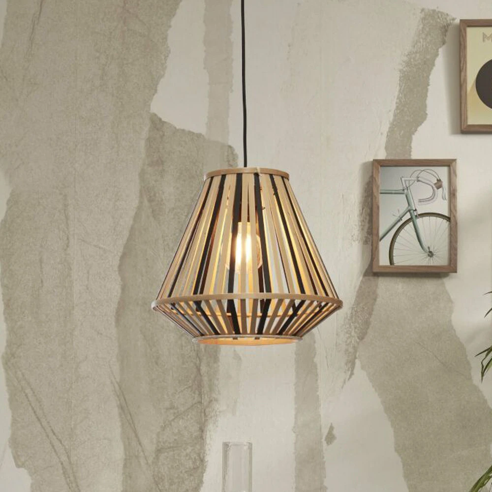 GOOD & MOJO Merapi suspension 30x30 naturel/noir avec rivets de maillon