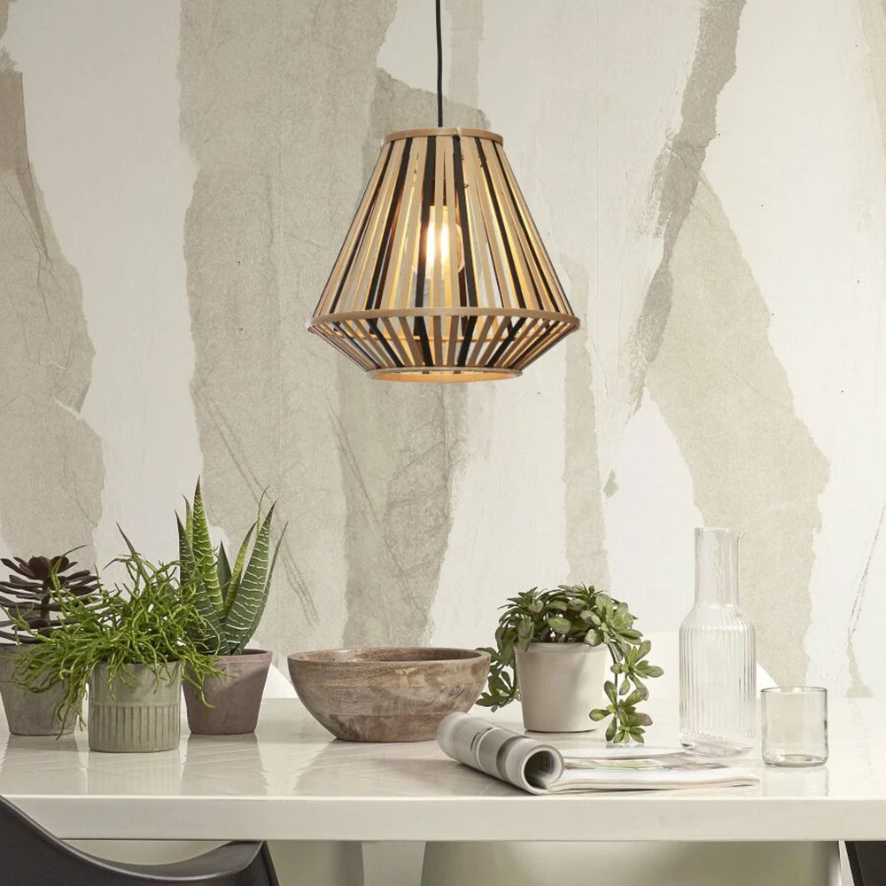 GOOD & MOJO Merapi suspension 30x30 naturel/noir avec rivets de maillon