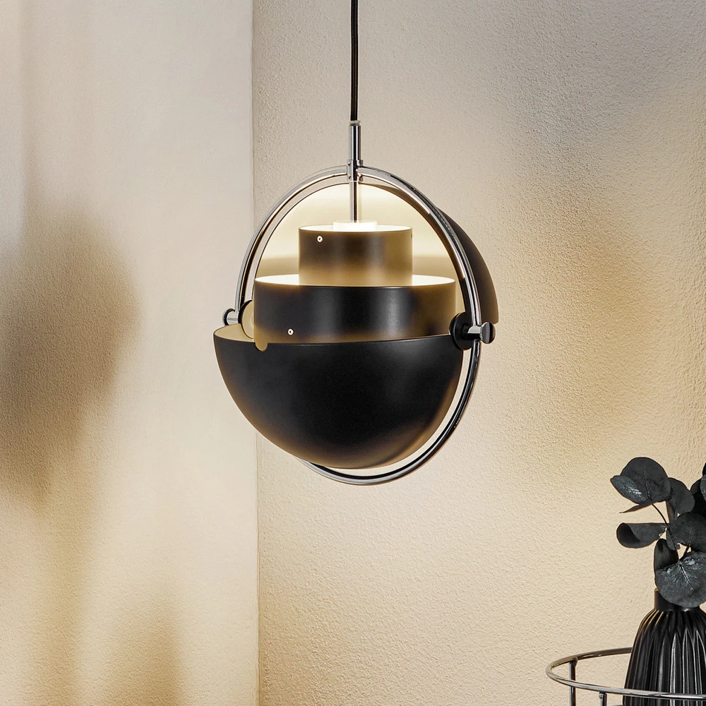 GUBI Suspension Multi-Lite, Ø 27 cm, chrome/noir par Akrapovič