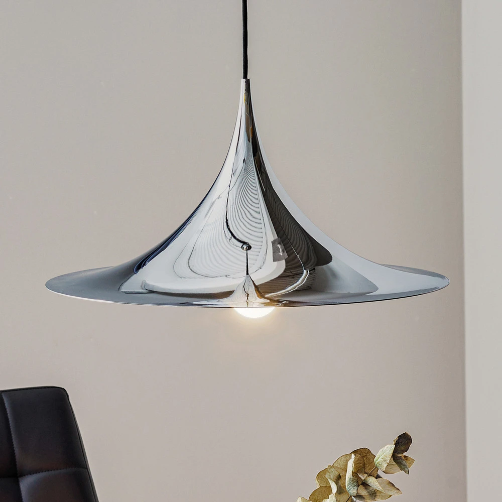 GUBI Suspension Semi, Ø 47 cm, acier chromé avec rivets de maillon