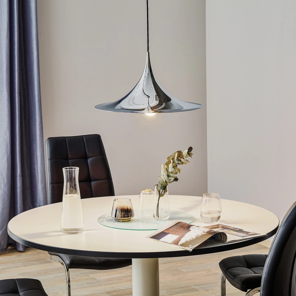 GUBI Suspension Semi, Ø 47 cm, acier chromé avec rivets de maillon