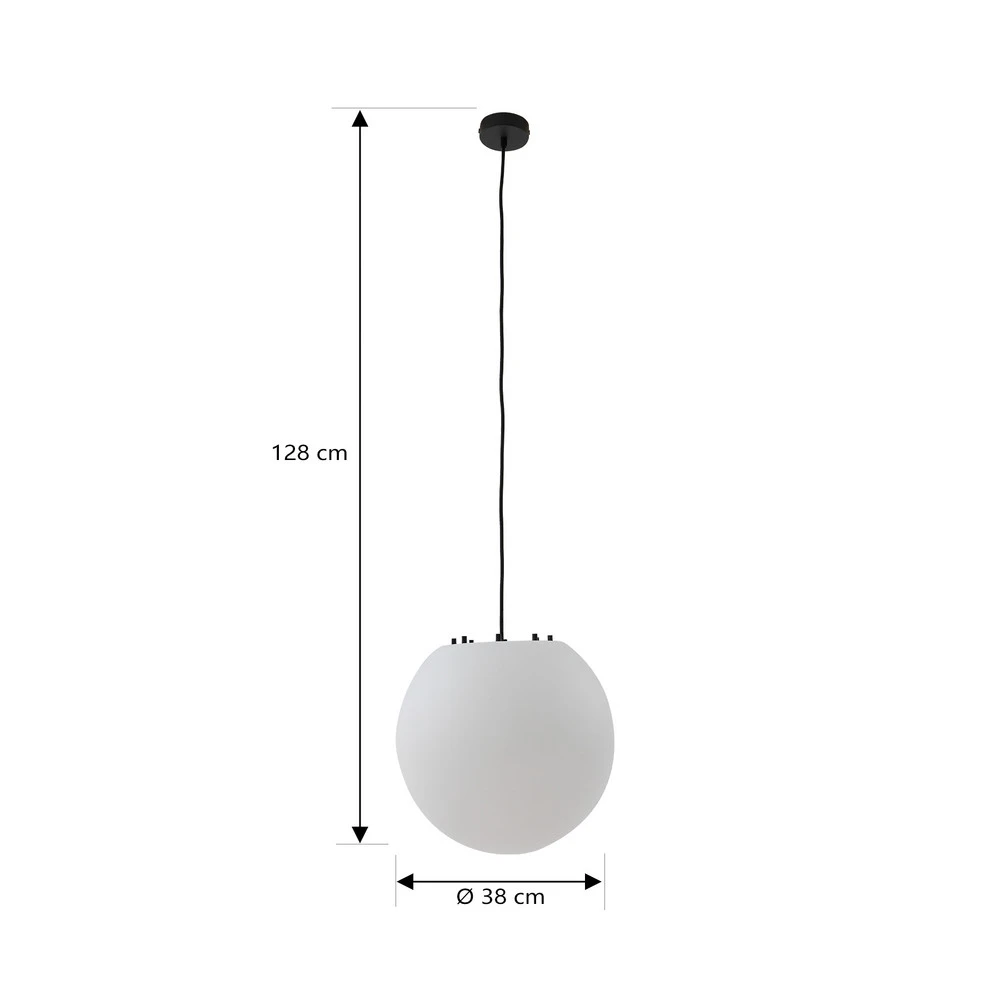 Haute Performance Lindby suspension d'extérieur Alea, blanc, plastique, Ø 38 cm