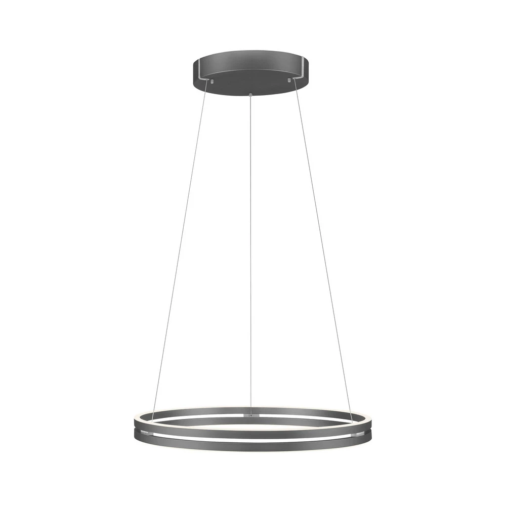 INTÈGRE Suspension LED E-Loop, gris, Ø 70 cm, aluminium, CCT