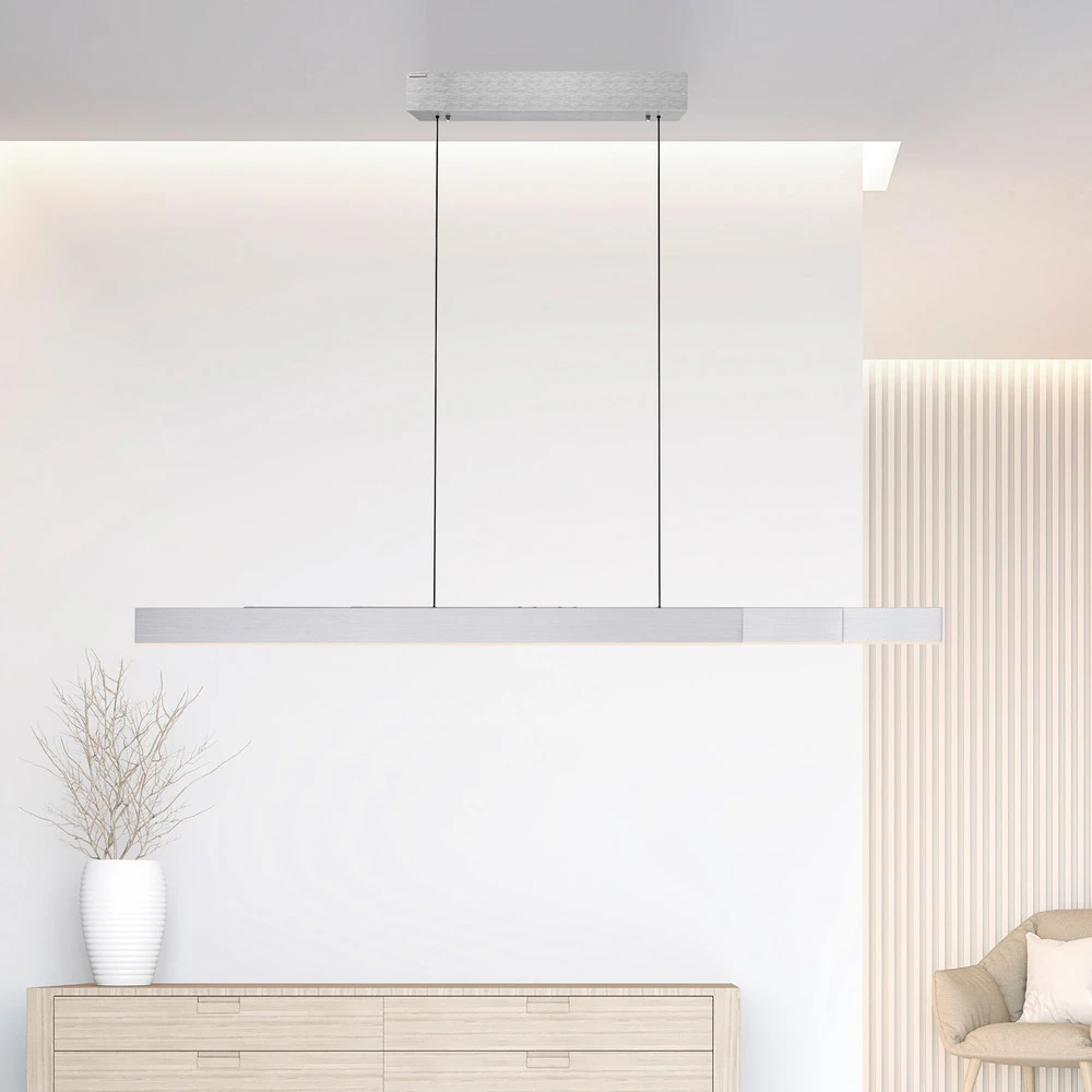 INTÈGRE Suspension LED Moto-Rise, argenté, aluminium CCT
