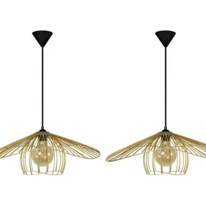 LADY BIS-LOT 2 - Suspension géométrique métal or avec meilleure adhérence