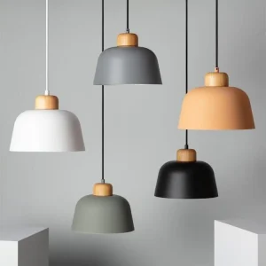 Ledkia Suspension Métal et Bois Wawak Noir pour remplacement usure