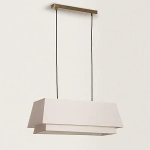 Ledkia Suspension Métal et Tissu Adra Crème