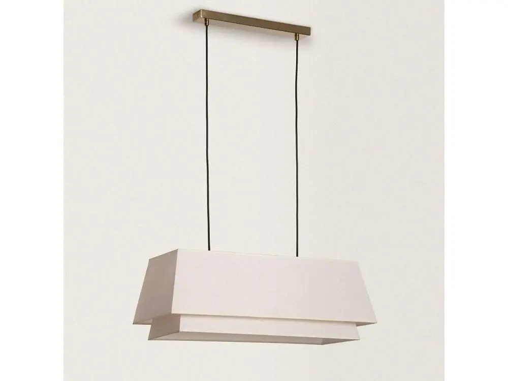 Ledkia Suspension Métal et Tissu Adra Crème