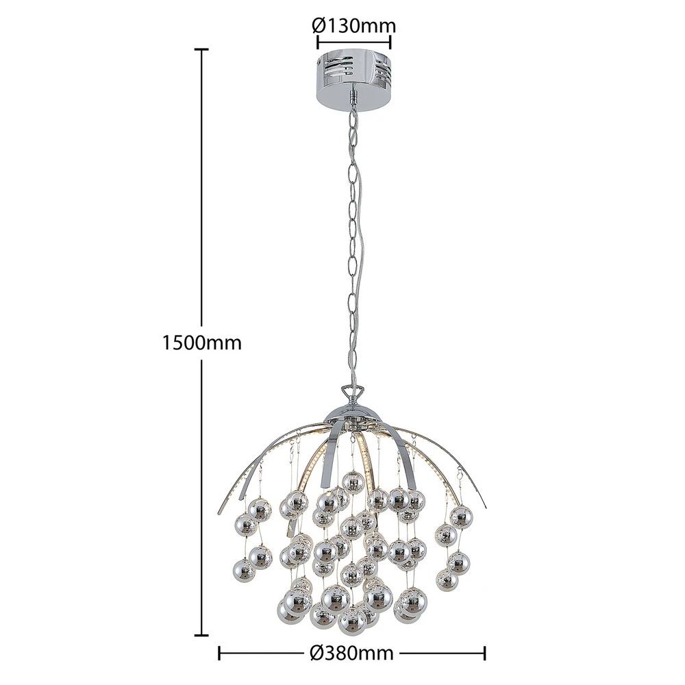Lindby Kinia suspension LED avec sphères chromées avec notice de montage