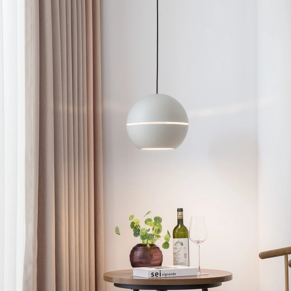 Lucande suspension Calantha, gris, aluminium, Ø 30 cm pour usage intensif