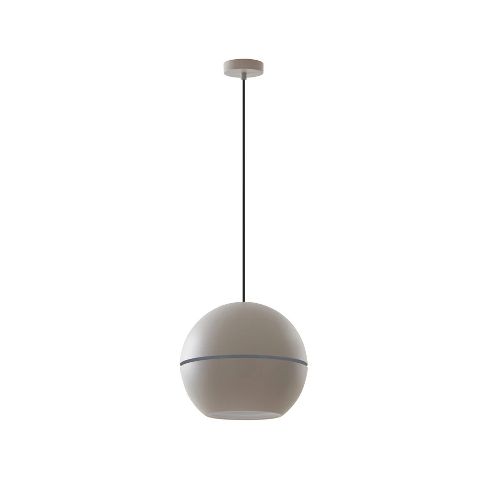 Lucande suspension Calantha, gris, aluminium, Ø 30 cm pour usage intensif