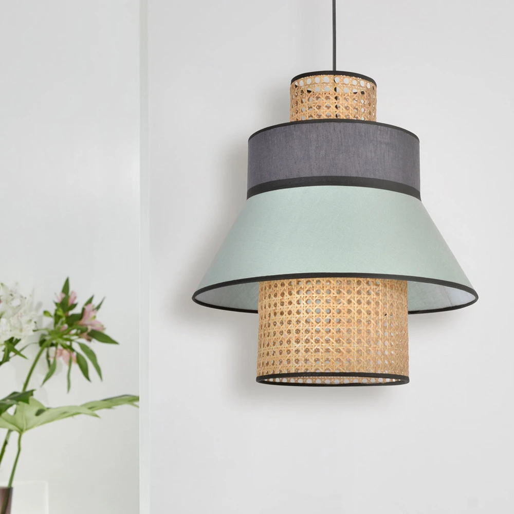 MARKET SET Singapour XML suspension amande/gris avec rivets de maillon