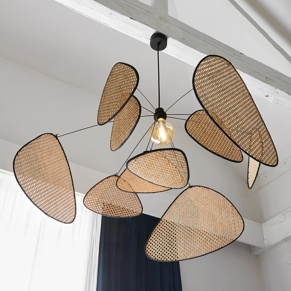 MARKET SET Suspension Screen XL, 60 cm, naturel, rotin avec rivets de maillon