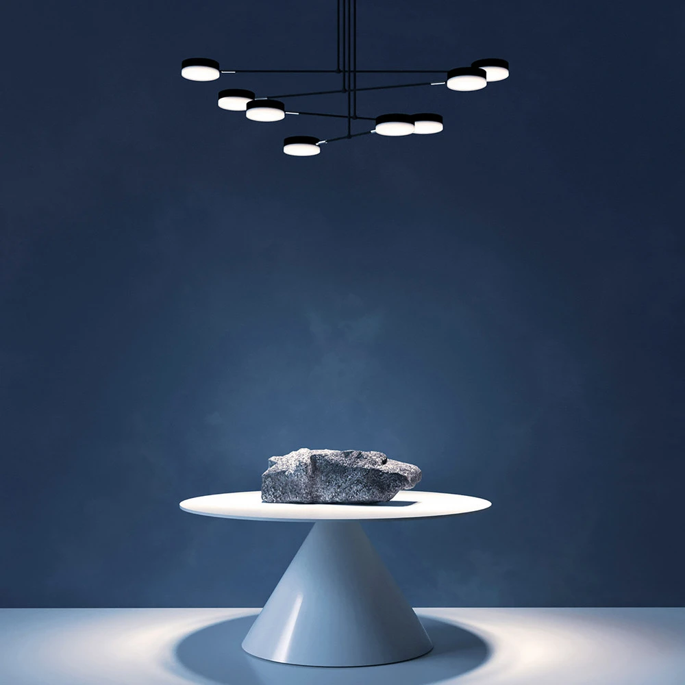 Maytoni Fad suspension LED abat-jour pivotants x8 avec rivets de maillon