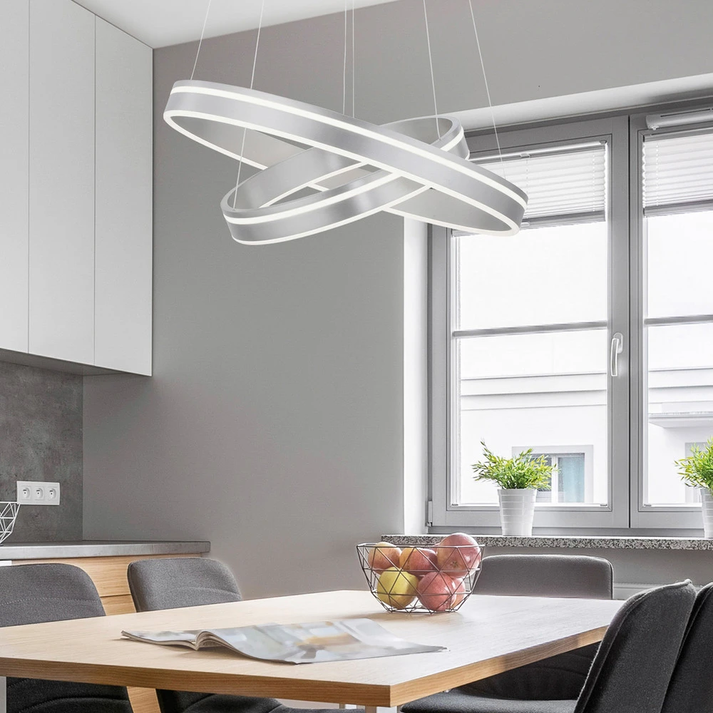 Paul Neuhaus Q-VITO suspension à 2 lampes acier pour quads utilitaires