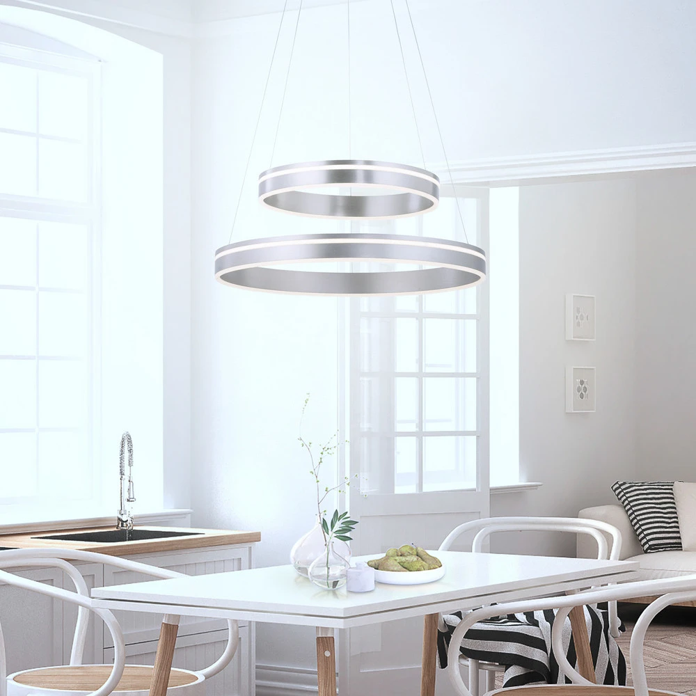 Paul Neuhaus Q-VITO suspension à 2 lampes acier pour quads utilitaires