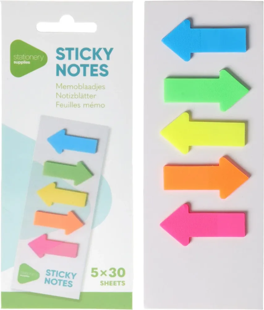 Post it fluo flèche 5 pièces x30 – Qualité & Prix chez Alpha55 – L’alliance parfaite entre style et utilité