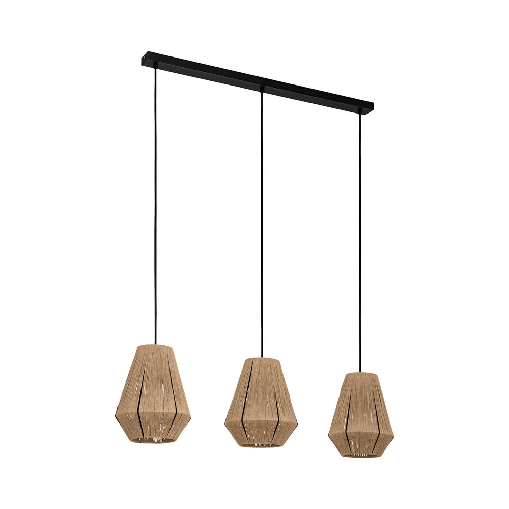 Suspension Alderney, 3 abat-jour en fil naturel - 520