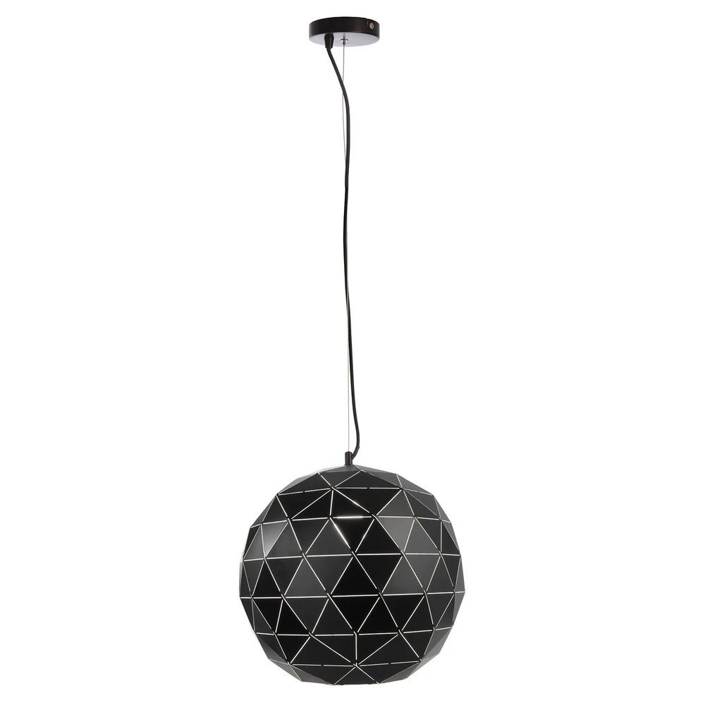 Suspension Asterope, Ø 50cm rond, noir avec rivets de maillon