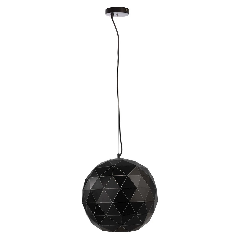 Suspension Asterope, Ø 50cm rond, noir avec rivets de maillon