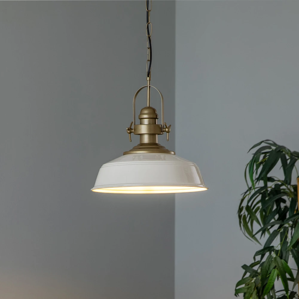 Suspension AV-4106-M32-BBY, abat-jour blanc - Montage Direct
