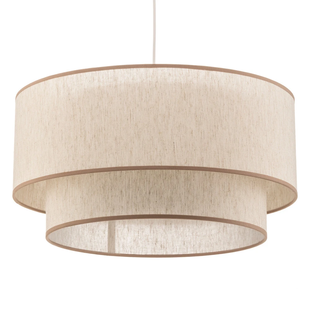 Suspension Boho, deux fois abat-jour, beige