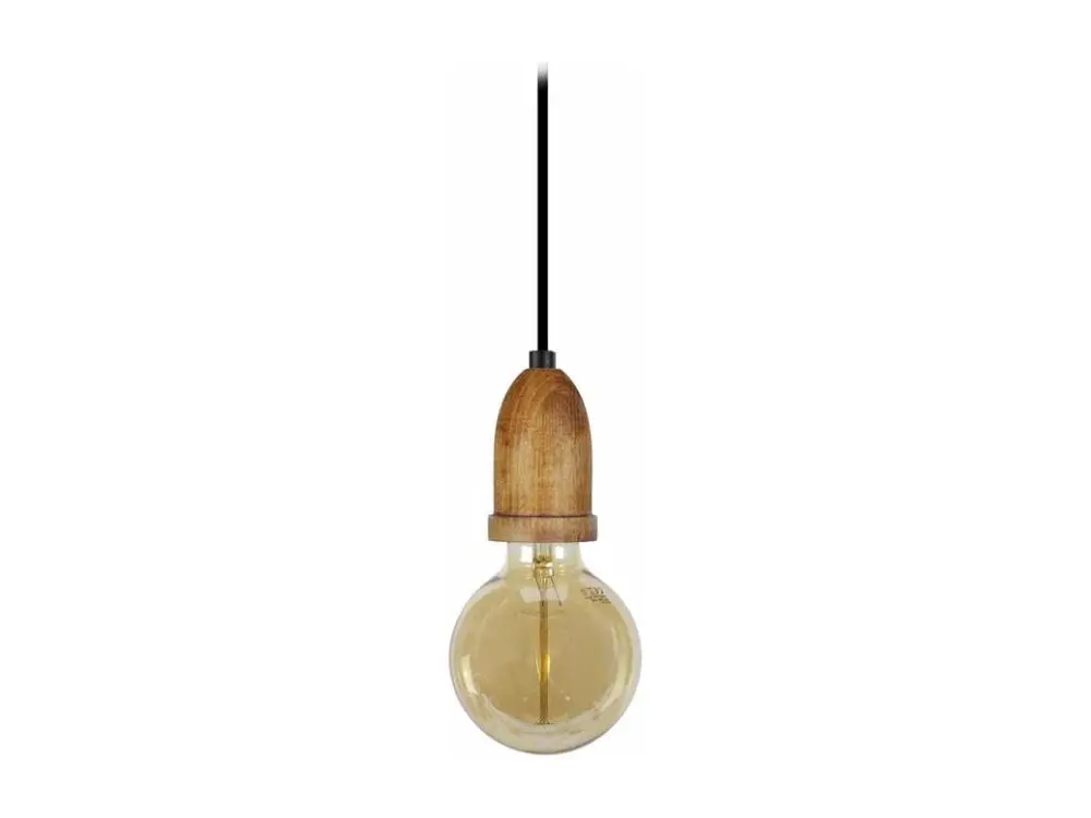 Suspension cloche bois foncé80 cm. pour usage intensif