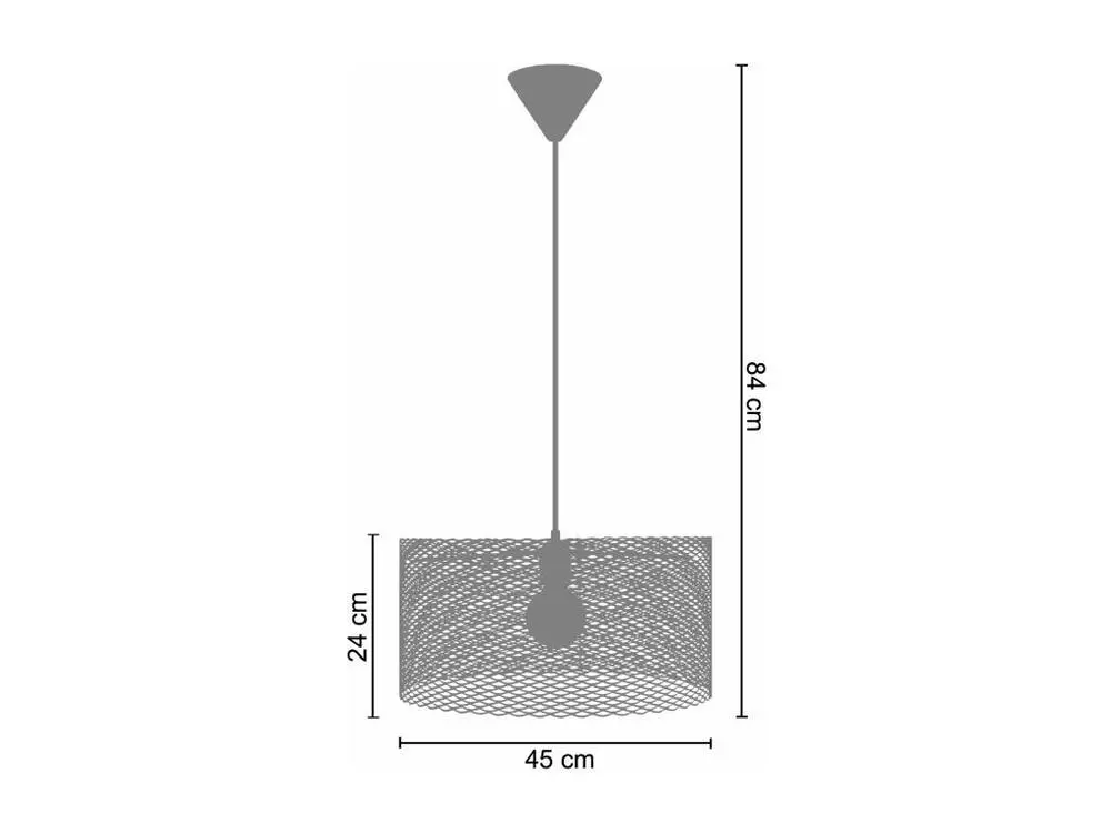 Suspension cylindre métallique á carrée jaune 84 cm. pour remplacement usure