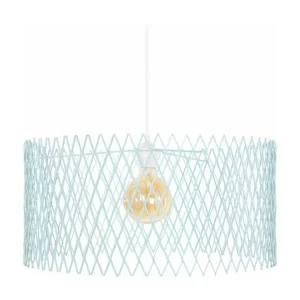 Suspension cylindre métallique á modeste carrés Bleu 84 cm. par Akrapovič