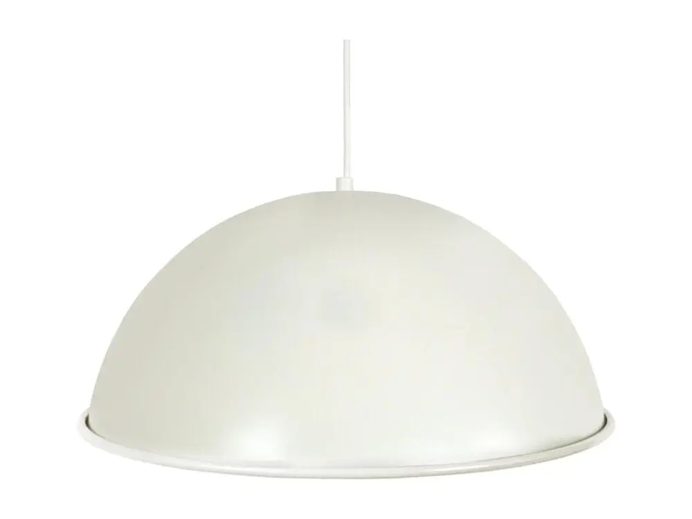 Suspension demi-boule bord métal blanc 80 cm. - 520