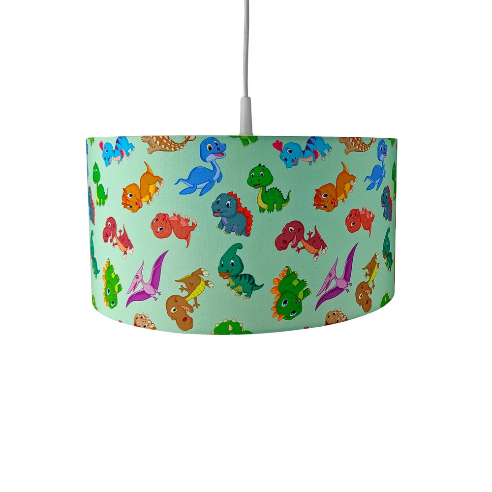 Suspension Dinos avec abat-jour en tissu pour usage intensif