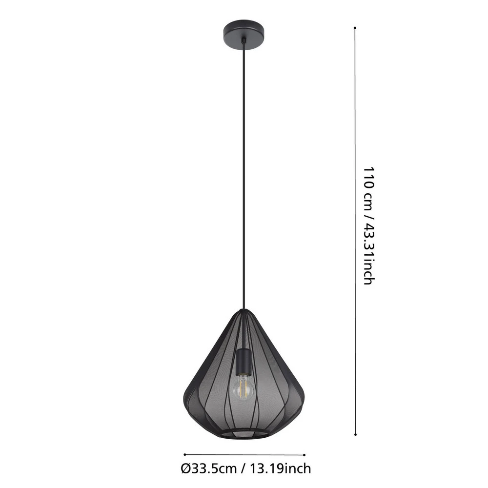 Suspension Dolwen, noir, Ø 33,5 cm pour usage intensif